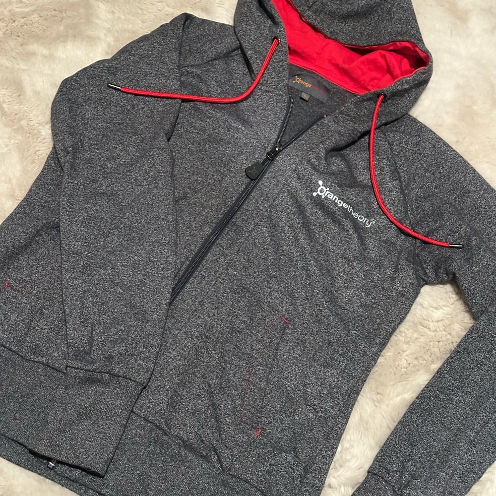 Orangetheory Large Women's Charcoal Hoodie with Scarlet Details